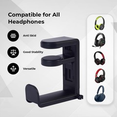 Rotating Headphone Stand Gaming Headset Holder Adjustable Under Desk Hanger Lot