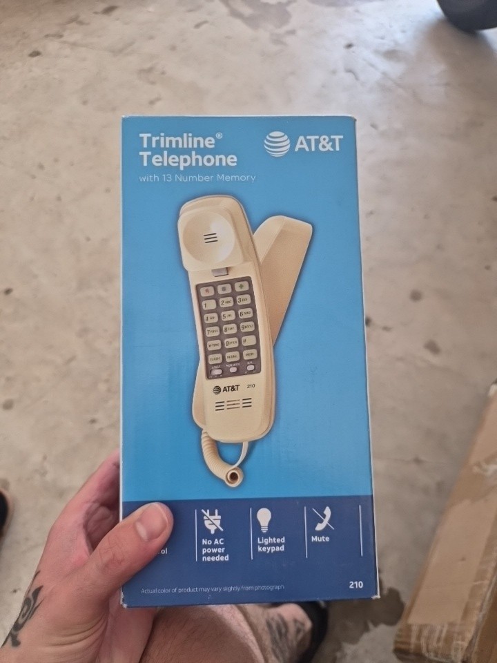 Corded Telephone with 13 Number Memory 210 Lighted Keypad AT&T Trimline