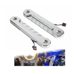Plug and Play LED Flush Fork Turn Signals DRL Day Running Light For Chrome