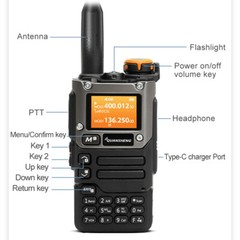 UV-K6 Portable Walkie Talkie Am Fm UHF VHF 2 Way Radio Long Range Receiver+Cable