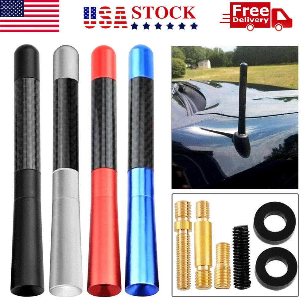 Universal Car Auto FM AM Radio Antenna Aerial Aluminum Alloy Carbon Fiber 4.7″