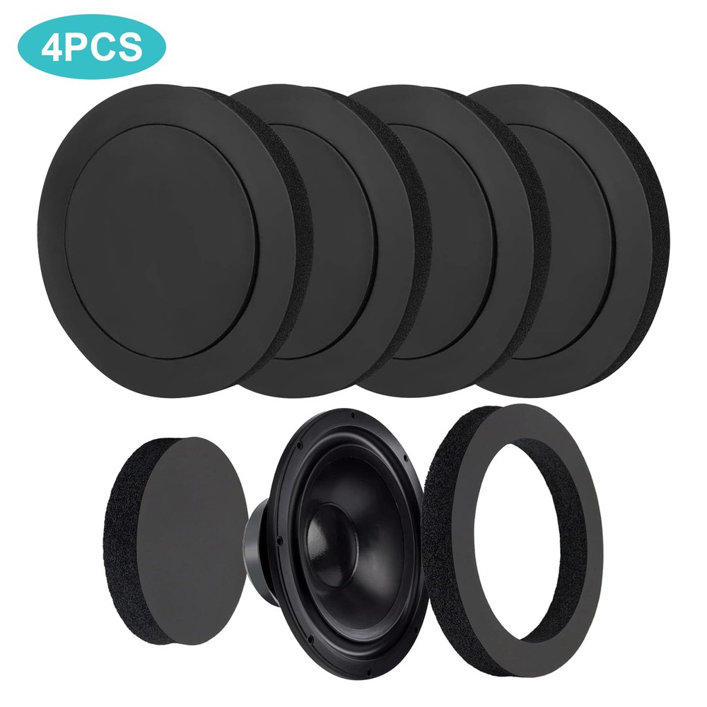 4PCS 6-7″ Car Door Audio Speaker Foam Gaskets Bass Sound Insulation Seal Rings