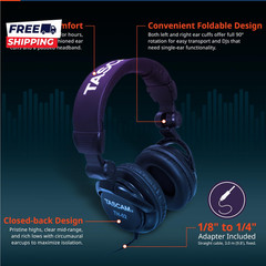 TH-02 Professional Studio Monitor Headphones Wired over Ear