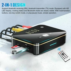 2IN1 Bluetooth 5.0 Transmitter Receiver Wireless 3.5MM AUX to 2RCA Audio Adapter