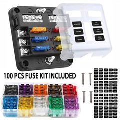 6 Way Car Boot Power Distribution 12-24V Blade Fuse Holder Box Block Panel Board