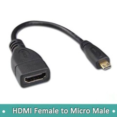 2 Pack Micro HDMI Type D Male To HDMI A Female Cable Adapter Converter Connector