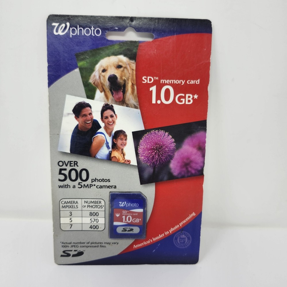 Walgreens W photo 1.0 GB SD Memory Card New In Package