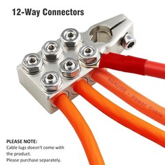 Battery Terminal Clamps 1/0 2 4 8 AWG Gauge 12-Way Connectors Positive Negative