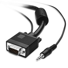 10FT SVGA Super VGA 3.5mm Aux Audio Cable Video Male to Male Monitor Cord 15 Pin