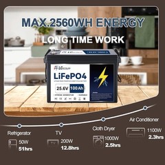 24V 100Ah LiFePO4 Lithium Battery for RV Marine Solar Trolling Motor 100A BMS