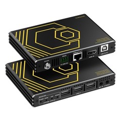 HDMI KVM Extender 4K 60Hz HDR Over Cat6 300ft – USB Hub POE RS232 EDID Audio