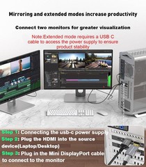 HDMI to Mini DisplayPort Adapter 4k-60Hz Male to Female Converter – for PC +2.0