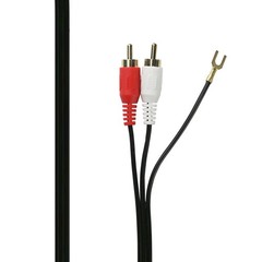Fluance Gold Plated RCA Cable with Dual Spade Ground Wire, 3 Feet (PFHTCA)