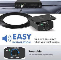 Universal Bass Control Knob for Car Amplifier with 4 PIN Extension Cable 5M/16FT