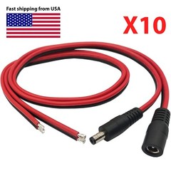 Lot 18AWG DC Power Pigtail Cable Plug 12V 5A Male & Female Pack 2.1mm x 5.5mm