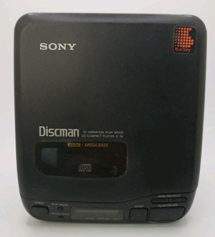 Vintage Sony Discman D-34 Portable CD Compact Player Great Condition