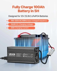 VEVOR 12V 20A Lithium Battery Charger 14.6V AC-DC LiFePO4 Smart Charger for RV