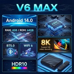 vSeeBox V6 Max – Android 8K HDR TV Box HOT * UPGRADED 2026 * Authorized Seller*