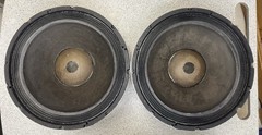 Pair 1965 Altec 414Z Speaker Drivers 16 Ohm Original Cones New Surrounds