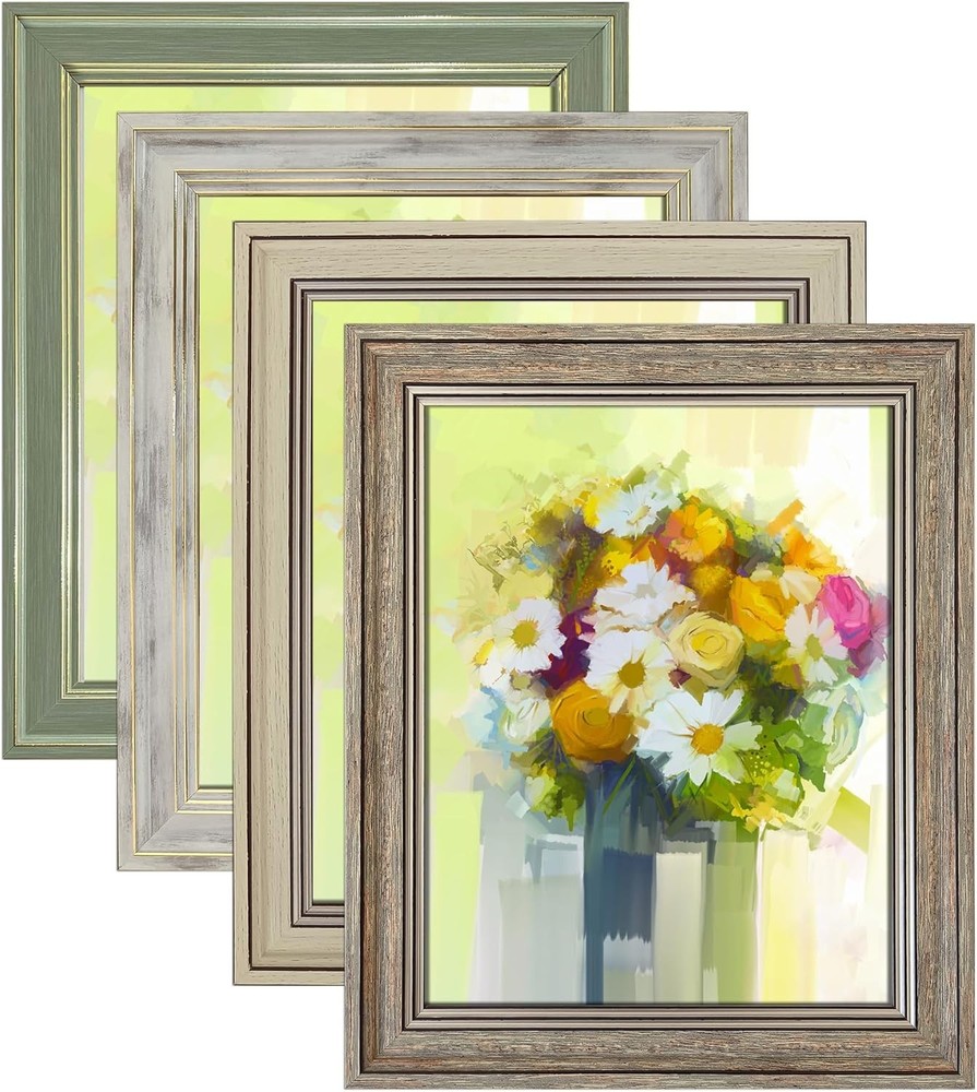 LUCKYLIFE 5×7 Picture Frame Set of 4, Rustic Farmhouse 5×7, Mix Color