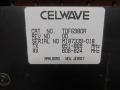 CELWAVE 800MHz Duplexer — TDF6980A — 851-869MHz TX // 806-824MHz RX