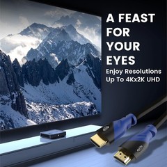 4K HDMI Cable 50ft Long 4K@60Hz High Speed HDMI Cord with Ethernet Supports UHD