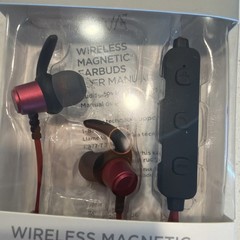 NEW: NIB Red Ativa Wireless Magnetic Earbuds, Hands Free Bluetooth