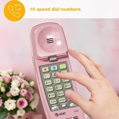 Pink Corded Trimline Princess Phone Easy Wall Mount Speed Dial Last Number Re…