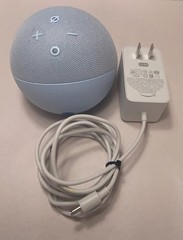 Amazon Echo Dot 5th Gen with Clock Alexa Smart Speaker Cloud Blue w/ Adapter