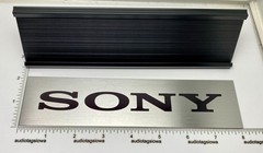 Sony Logo Desk Sign – Custom Black & Silver Aluminum Reversible Insert