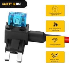 10Pack Car Add-a-Circuit Fuse Adapter w/ Standard & Mini TAP Blade Fuse Holder