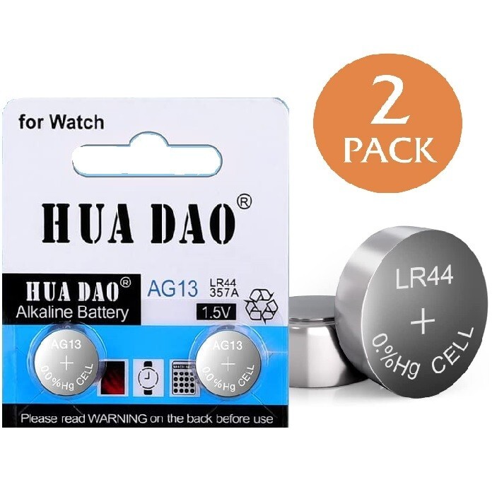 2 Pcs AG13 Battery LR44 PKCELL A76 GP76A L1154 357A Alkaline watch pack button