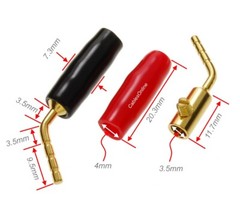 5-Pair Angled Screw-Type 2mm Speaker Wire Terminal Pin w/Rubber Boots