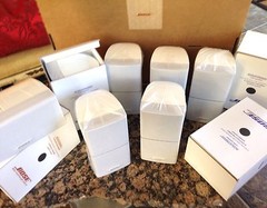 7 Bose MINT Double Cube Speakers DoubleShot 1 Center 6 Surround White 7.1 / 7.2