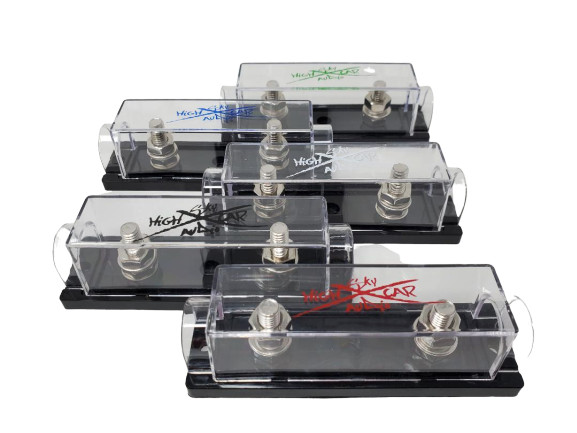 Sky High Car Audio 1/0 Gauge Ring Terminal ANL Fuse Holder Nickel Plated W/Fuses