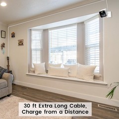 2-Pack 30 Ft Extension Cable for WYZE Cam Pan V3 Outdoor Camera, Micro USB 90 De
