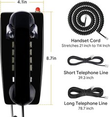 Retro Wall Phones for Landline with Mechanical Ringer Corded Telephone Wall