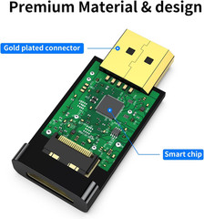4K DisplayPort to HDMI Adapter 2-Pack,24K Gold Plated Uni-Directional Display P