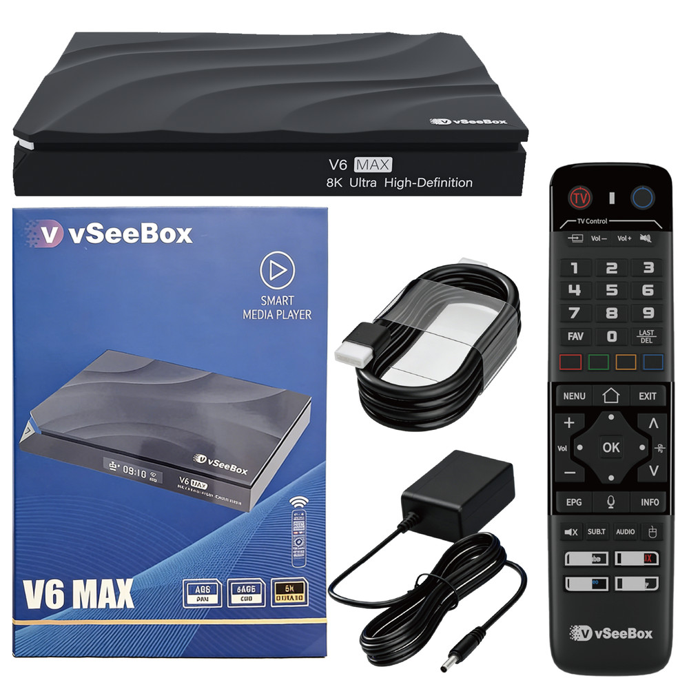 VseeBox v6 Max Smart Tv Box upgraded version of the V3 Pro Support Voice Control
