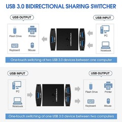 2 In 1 Out USB3.0 Switcher For Printer Keyboard Mouse Sharing Two-Way Switcher E