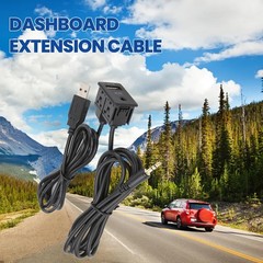 AUX USB Cable, 3.5mm Auto Audio Cable Extension Adapter Flush Black