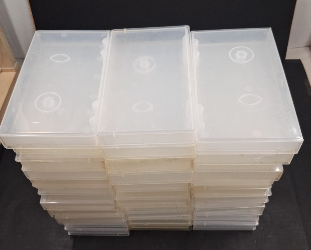 Lot Of 33 Vintage VHS Clear Plastic Cases