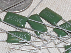 10 PACCOM PK92 .012UF 100V EMI RFI AUDIO POLYESTER PLASTIC FILM CAPACITOR 12NF