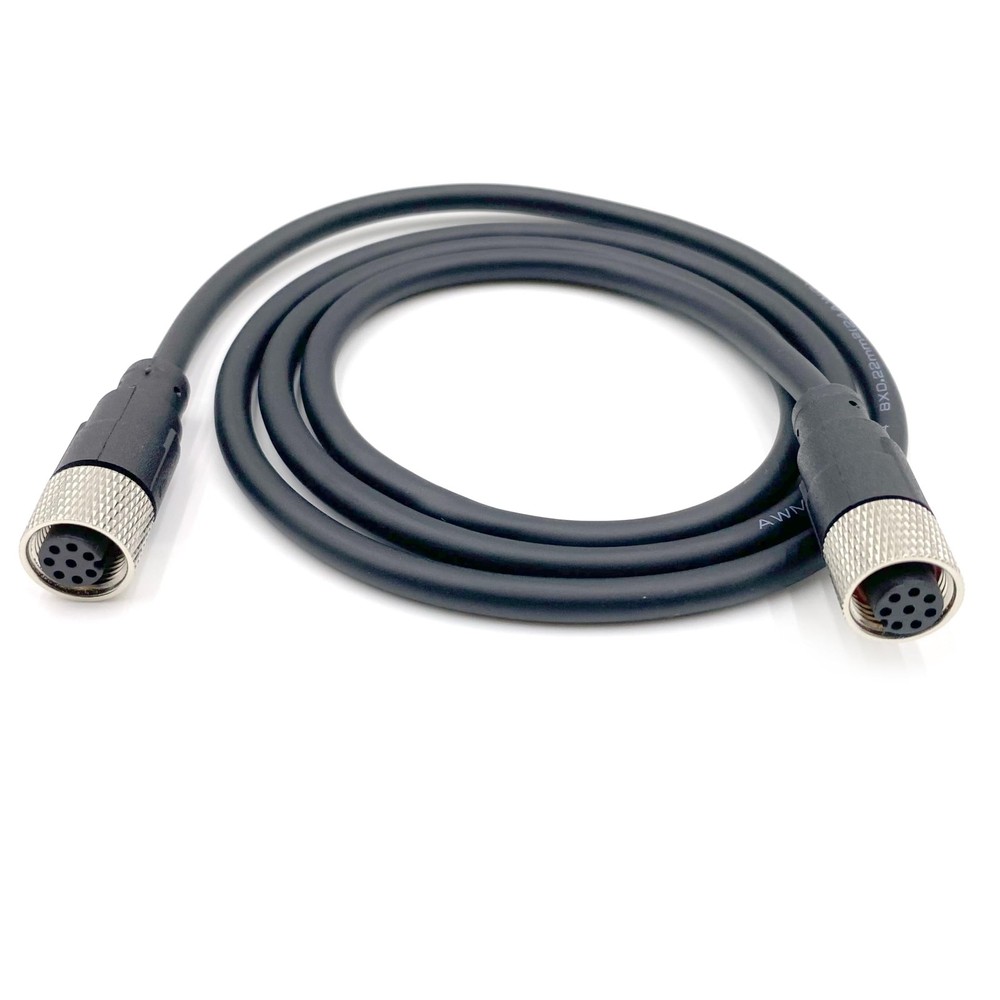 M12 8 Pin Female To Female Connector Cable A Code Straight 1.64ft 0.5m 60V 4A