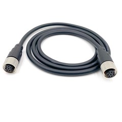 M12 8 Pin Female To Female Connector Cable A Code Straight 1.64ft 0.5m 60V 4A