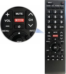 Effortless Control: Universal Replacement Remote for All Toshiba TVs, 5-Button