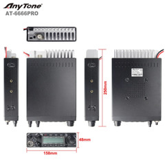 AnyTone AT-6666PRO 10-Meter Mobile Transceiver BRAND NEW MODEL AM/FM/USB/LSB/PA