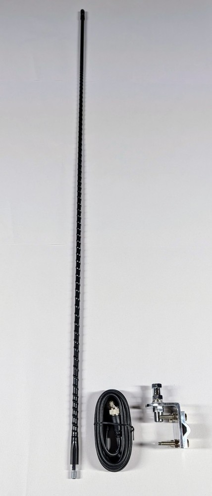 New 4ft CB Antenna Kit with Cable and Mount(s) – Black – MADE IN U.S.A.