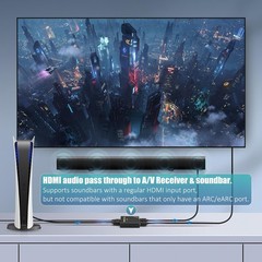 HDMI Splitter 1 in 2 Out 60Hz – HDCP Bypass 2.3 HDR Dolby 7.1 Video Converter