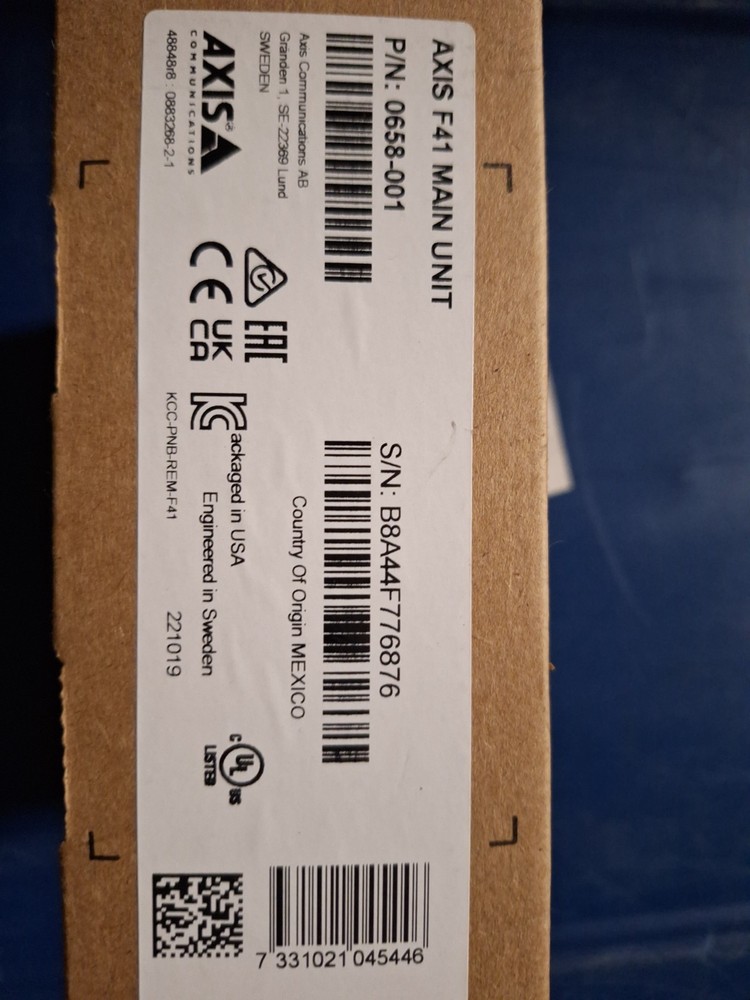 Axis Communications F41 Main Unit P/N: 0658-001 (BRAND NEW IN BOX)